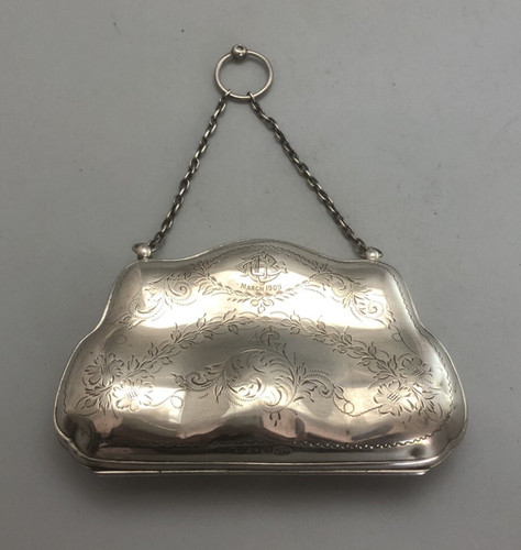 Edwardian silver purse - silver, j