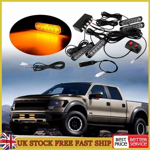 4pcs 6led amber strobe marker - amber,