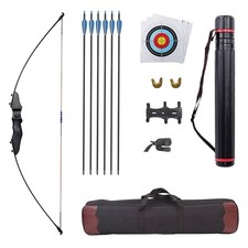 Fiita Recurve Bow & Arrow Set for Adult & Youth Beginner, 50", 6 Arrows 20-40lbs