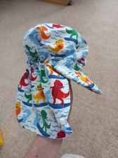 JoJo Maman Bebe boys legionnaire style dinosaurs sunhat 0-6 months