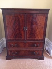 Retro 1970's Mahogany TV/DVD Cabinet with Brass fittings Good Condition