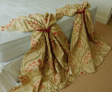 Ashley Wilde Pair Curtains 53"D 63"W Tapestry Art Nouveau Large Scale Florals