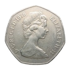 1978 UK 50p Coin - Queen