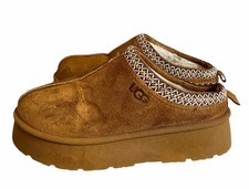 Ugg Tasman Chestnut Slip On UK 6.5 Women’s Mules Suede Cosy Lined Braided Trim