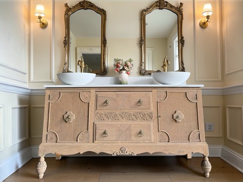 Vintage oak vanity sink - vintage,