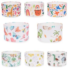 Kids Bedroom Drum Lampshades Easy Fit Pendant Children's Ceiling Light Shades