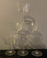 Pall Mall Lady Hamilton Pattern Champagne Coupe Wine Glasses x 4 Tall 2 Small