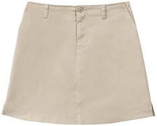Classroom Little Girls' Uniform Stretch Fly Front Scooter Skirt, Khaki, 5