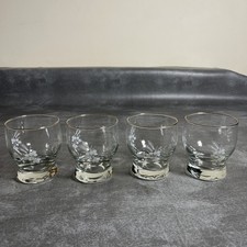 4 Drinking Glasses Etched With Hops And Barley Design With Gold Rim. Pre Owned