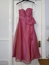 Veromia Hot Pink Size UK10 Prom Bridesmaid Dress Diamanté Details Ladies Girls