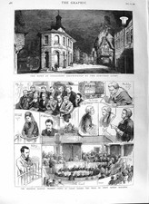 Original Old Antique Print