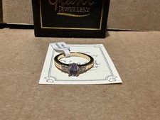 Vintage Giani Jewellery Gold Plated Ladies Tanzanite Ring Size P Boxed