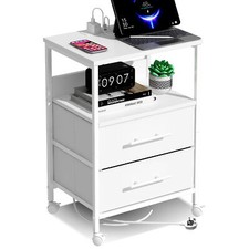 Bedside Table with Charging