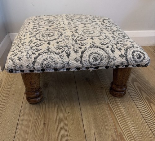 Vintage fabric top stool - stool, with