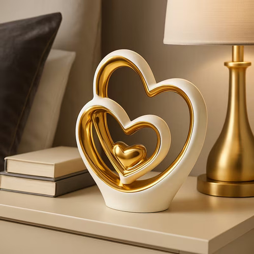 5cm gold heart ornament - 25.5cm, –