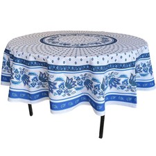 68" Round Lisa White Cotton