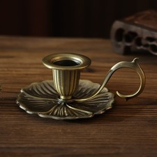 Bronze Taper Candle Holder with Handle Candlestick Holder Home Party Xmas Decor