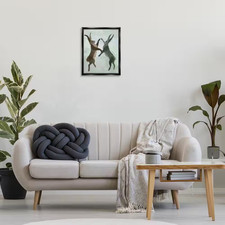 Boxing Hares in Neutral Tones