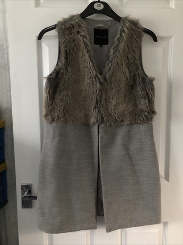 Ladies grey faux - grey, fur