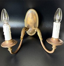 Brass TWIN ARM LIGHT Antique
