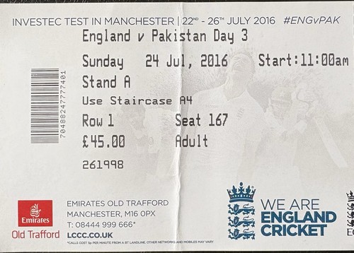 Ticket stub england - stub,, v
