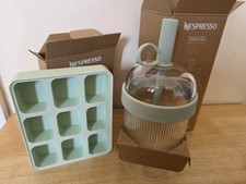 Nespresso Tumbler travel cup- Ice blue and Barista Ice Cube Tray set- Ice blue