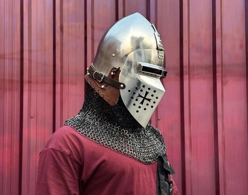 Medieval bascinet helmet - bascinet, with