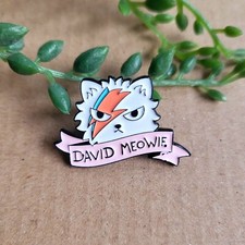 David Bowie Cat Enamel Pin