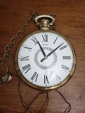 Large United 13" Hanging Pocket Watch Clock w/ Original Tag WORKS