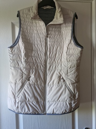 Cream stone zip gilet size - up,