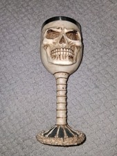 Resin & Metal Goblet Wine Cup Decorative Skull Gothic