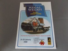 2000 REGAL WELSH SNOOKER TICKET ORDER FORM HAND SIGNED BY NIGEL BOND