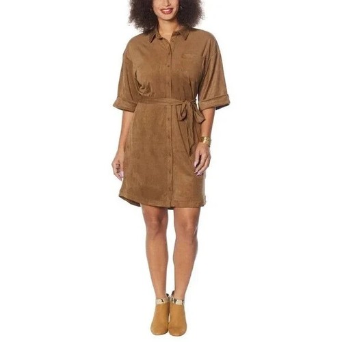 Halston shirt dress faux - by,