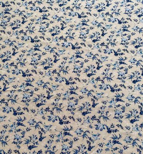 Blue floral viscose - blue,