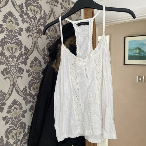 White lace blouse top - white,