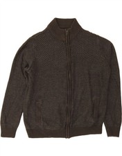 MARKS & SPENCER Mens Regular Fit Cardigan Sweater Large Grey Acrylic WZ05