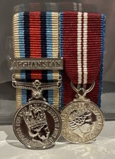 Afghanistan and Diamond Jubilee miniature medal pair. Court mounted.