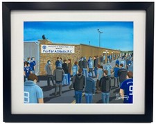 Forfar. Station Park. Athletic Football Club F.C Wall Art Print. 14" x 11" Frame