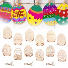 48PCS Wooden Easter Egg