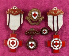 Vintage collection Red cross medals and badges, 1940s-50s, original pieces, x5