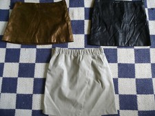 bundle of X3 ladies ZARA H&M TOPSHOP PVC FAUX LEATHER SKIRTS UK SIZE 8