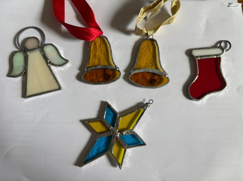 Stained glass angel bell - x,