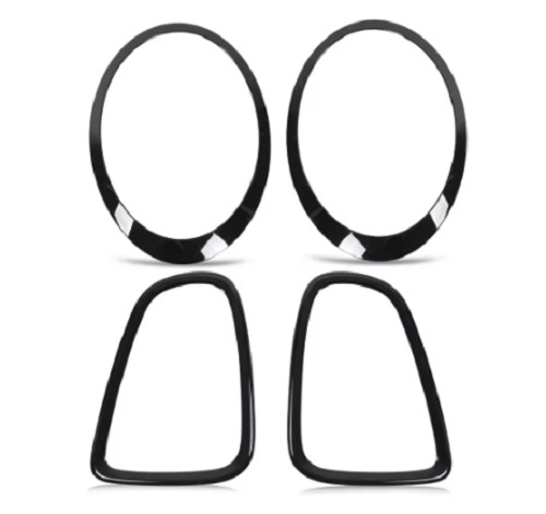 4pcs gloss black - black, headlight