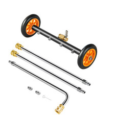 16" Pressure Washer Undercarriage Cleaner with 2 Wheels 2 Extended Wands