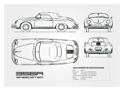 Poster porsche 356a - poster,
