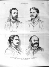 Old Antique Print 1881 Royal