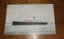 White Star Line Arabic (II) dressed before maiden voyage original postcard 1912