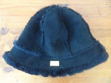 Ugg black sheepskin bucket hat