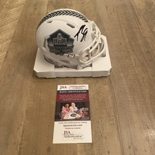 Rare Drew Brees Signed Canton HOF Salute To Service Mini Helmet. White Alt. JSA