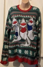 Blizzard Bay Ugly Xmas Jumper  Carol Singing Sharks Size M Uk Seller Unisex  